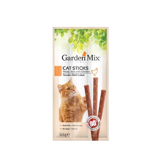 GARDEN MIX TAVUKLU KEDİ STİCK ÖDÜL 3X5 GR 50 Lİ