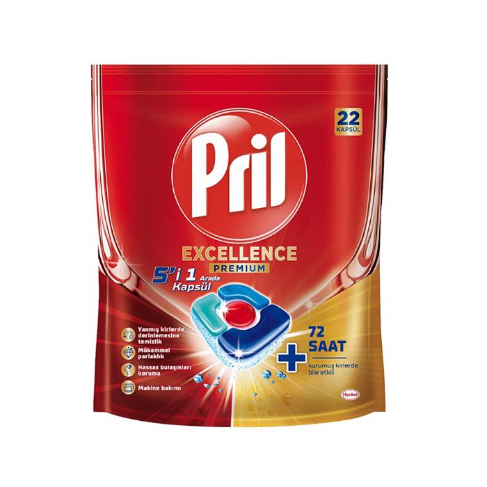 Pril Excellence Bulaşık Makinesi Deterjanı Tableti 22 adet 5ın1