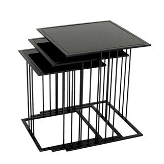 Karataş MZ-9118 Küp Metal Zigon Sehpa Siyah/Siyah