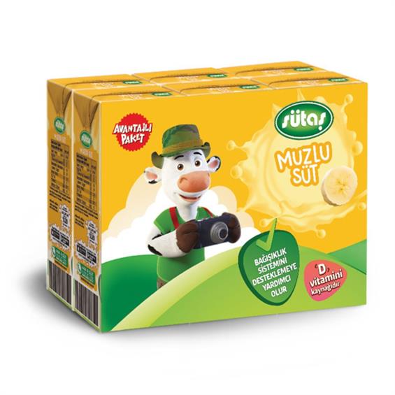 Sütaş Muzlu Süt 6'lı 180 ml