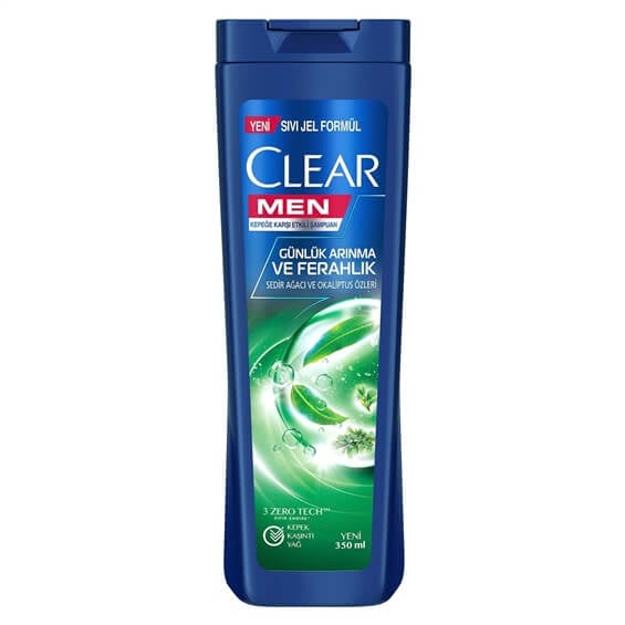 Clear Men Kepeğe Karşı Etkili Şampuan Günlük Arınma ve Ferahlık Sedir Ağacı ve Okaliptus Özleri 350 ml
