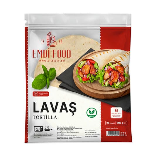 Embi Tortilla Lavaş 25 cm 390 gr 6 lı