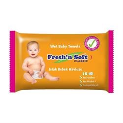 Freshn Soft Classic Islak Bebek Havlusu 15 li