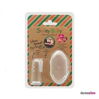 Smiley Baby Şeffaf Saklama Kaplı Parmak Diş Fırçası