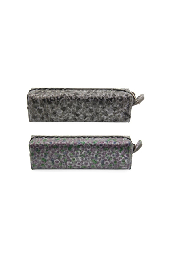 Bear&Deer Simli Leopar Desenli Kalem Çantası Küçük Boy