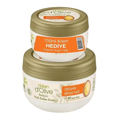 Dalan D'olive Organik Argan Yağı Besleyici Hızlı Emilen Krem 300 ml + 150 ml