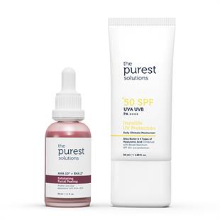The Purest Solutions Canlandırıcı Cilt Tonu Eşitleyici Yüz Peeling Serum 30 ml + SPF50 Güneş Koruyucu Krem 50 ml