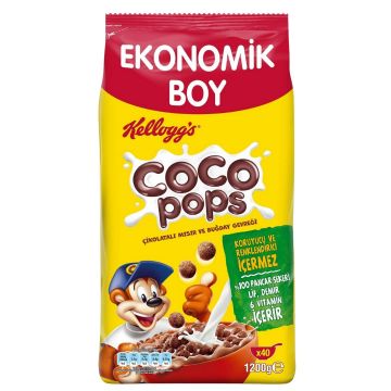 Coco Pops Çikolatalı Mısır ve Buğday Gevreği 1200 Gr Ekonomik Boy