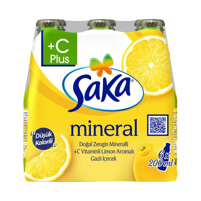 Saka C Plus Limonlu Maden Suyu 6x200 ml