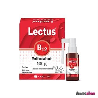 Lectus B12 Metilkobalamin 1000mcg Dilaltı Sprey 5 ml (SKT:11.2025)