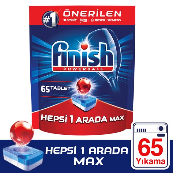 Finish Hepsi Bir Arada Max Bulaşık Makinesi Deterjanı 65 Tablet
