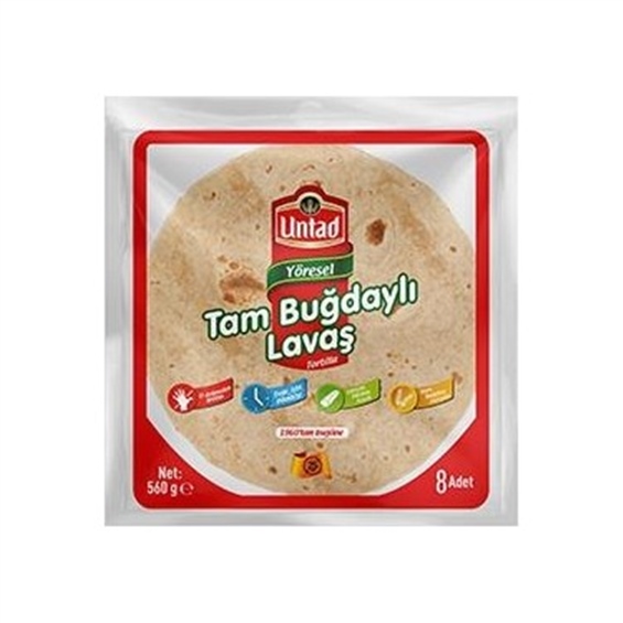 Untad Lavaş Tam Buğday 25 cm 560 gr