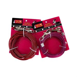 PetStyle Plastik Kaplı Bahçe Bağlama Çelik Halatı 6 mt