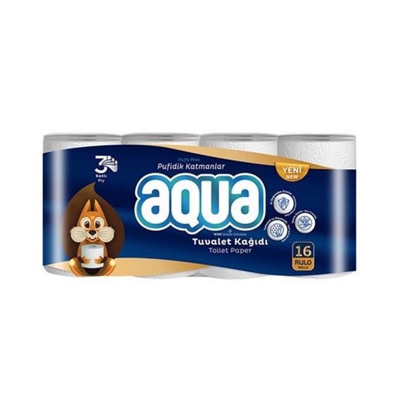 Aqua Tuvalet Kağıdı 3 Katlı 16'lı