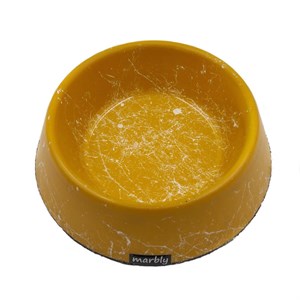 Marbly Yellow White Mermerit Kedi Mama Kabı 8 Oz