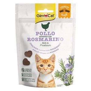 GimCat Snacks Crunchy Tavuk ve Biberiyeli Kedi Ödülü 50gr