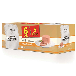 Gourmet Gold Kıyılmış Hindi Etli Kedi Konservesi 85 Gr 6 Al 5 Öde