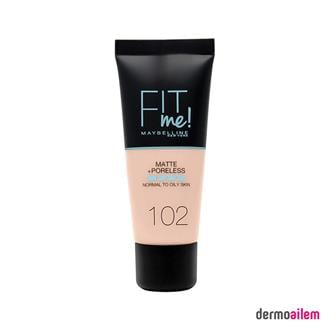 Maybelline Fit Me Matte + Poreless Fondöten 102 Fair Ivory 30 ml