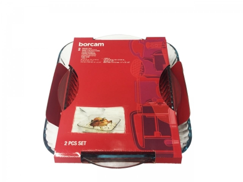 Paşabahçe Borcam 159166 Kare Tepsi Seti 2 Adet