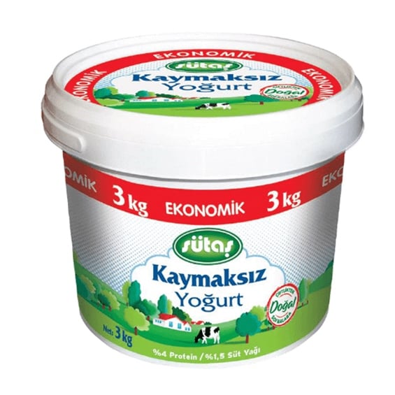 Sütaş Kaymaksız Yarım Yağlı Yoğurt 3000 gr