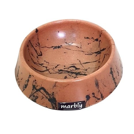 Marbly Chocolate Black Mermerit Kedi Mama Kabı 16 Oz