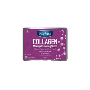 DeepFresh Kolajenli Makyaj Islak Mendil 25 Yaprak
