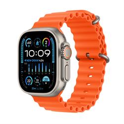 Apple Watch Ultra 2 GPS + Cellular 49mm Titanyum Kasa ve Turuncu Ocean Kordon - MREH3TU/A