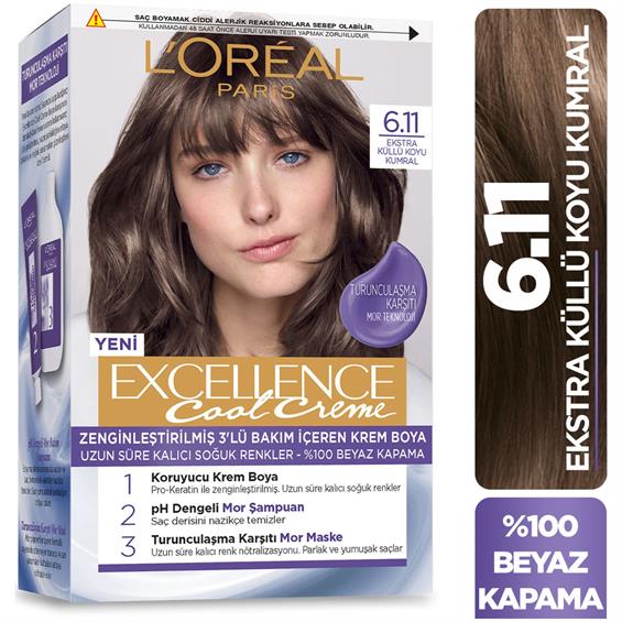 L'Oreal Paris Excellence Cool Saç Boyası 6/11 Küllü Koyu Kumral