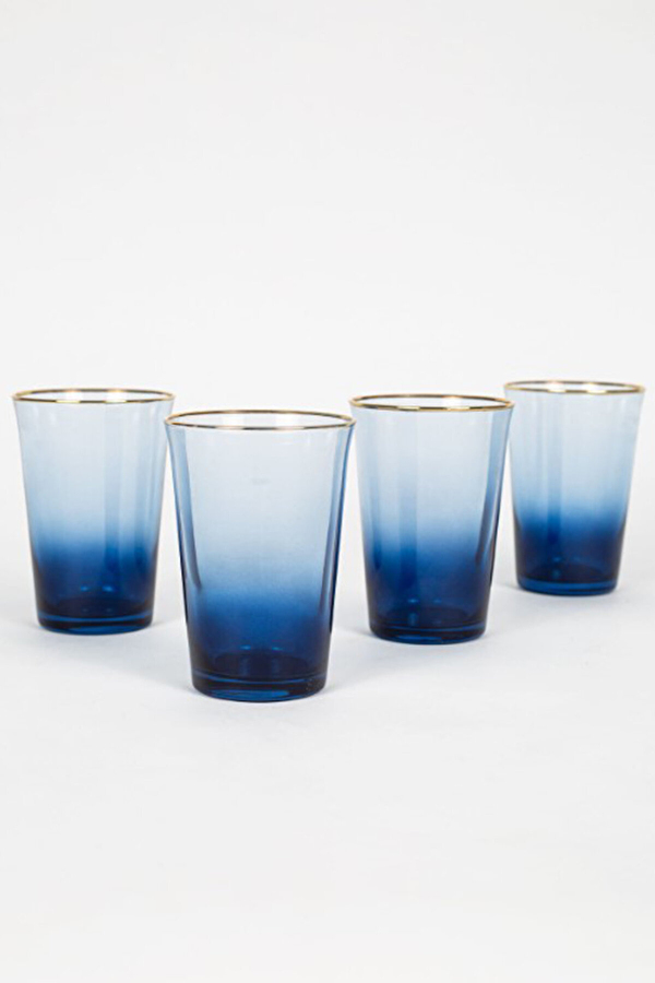 Rakle Gold Iconic 4lü Su Bardağı Seti Mavi 290cc GIC022