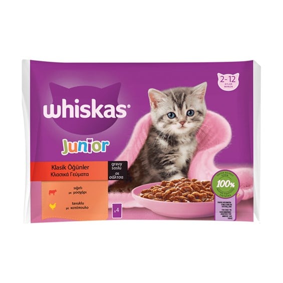 Whiskas Yavru Kediler İçin Paket Yaş Kedi Maması 85 gr 4'lü