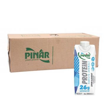 Pınar Protein Süt Vanilya Aromalı 500 ml x 12 Adet