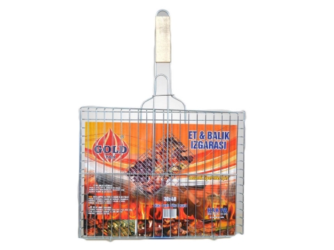 Gold Yak Ağaç Saplı Lüx Izgara 30 x 40 cm