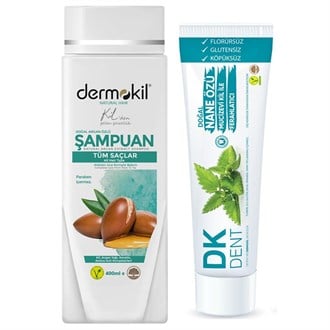Dermokil Argan Yağı Şampuan 400ml+ Naneli Diş Macunu 75ml