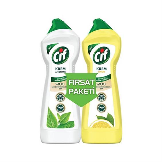 Cif Krem Amonyaklı 750 ml + 750 ml Limon