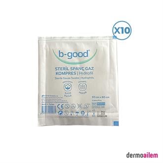 B-Good Steril Spanç Gaz Kompres 30cm x 80cm 2'li 10 Adet