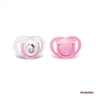 Mamajoo Pembe İnek 2'li Ortodontik Silikon 12 Ay+ Emzik