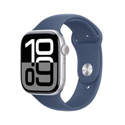 Apple Watch Series 10 GPS 42mm Gümüş Alüminyum Kasa Kot Rengi Spor Kordon (S-M) - MWWA3TU/A