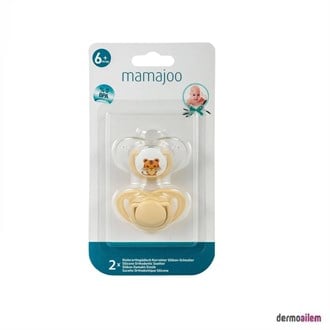 Mamajoo Ekru Kaplan Silikon Ortodontik 6 Ay+ 2'li Emzik