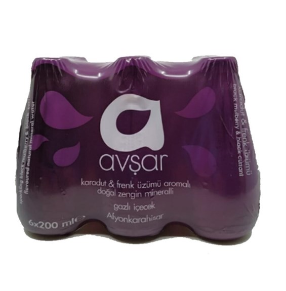 Avşar C+ Plus Karadut & Frenk Üzümü Aromalı Maden Suyu 6lı 200 ml