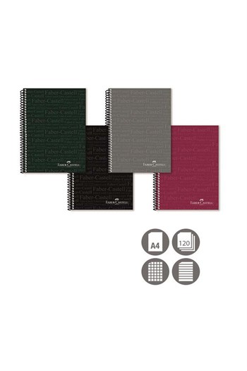 Faber Castell A4 120yp Çizgili PP Kapak Typo Spiralli Defter