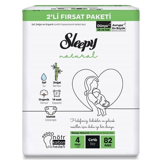 Sleepy Natural Bebek Bezi Fırsat 4 No Maxi 82 li