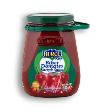 Burcu Biber Domates Karışık Salça Cam 1500 gr