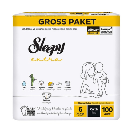 SLEEPY EXTRA CIRTLI BEZ 6 NUMARA 15-27 KG 100'LÜ