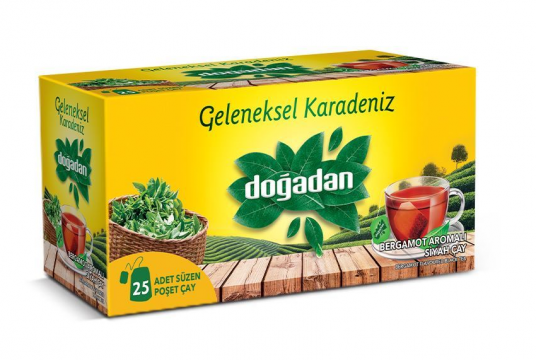 Doğadan Geleneksel Karadeniz Bardak Poşet Siyah Çay 25 Adet 50 Gr