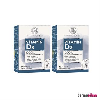 Naturalnest Vitamin D3 1000 IU 10 ml Sprey İkili Avantaj Paket (SKT:02.2025)