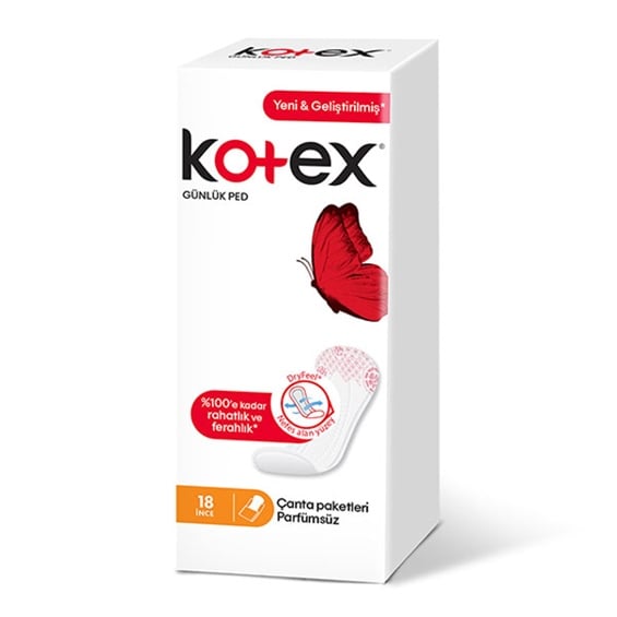 Kotex Günlük Ped Parfümsüz 18'li