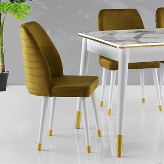 Karataş HG-405 Hugo Sandalye Bf-17/ Beyaz-Gold