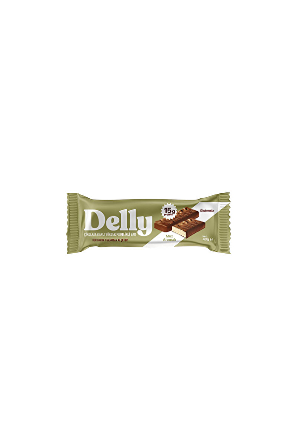 Delly Çikolata Kaplı Muzlu Protein Bar 40 g