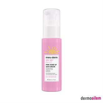 Maruderm Güneş Kremi | SPF 50+ Pembe Ton Eşitleyici (Pink Tone-Up) Güneş Kremi 50 ML| Yeni Nesil Kore Filtreli