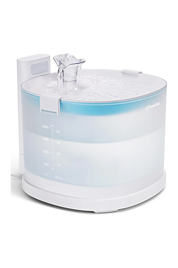 Cheerble E1 Plastik Hazneli Şarjlı Otomatik Kedi Su Pınarı 22 X 20 X 18, 2lt